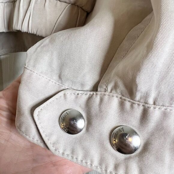 Blank NYC Khaki Asymmetrical Diagonal Zip Windbreaker Jacket sz 1X - Picture 4 of 8